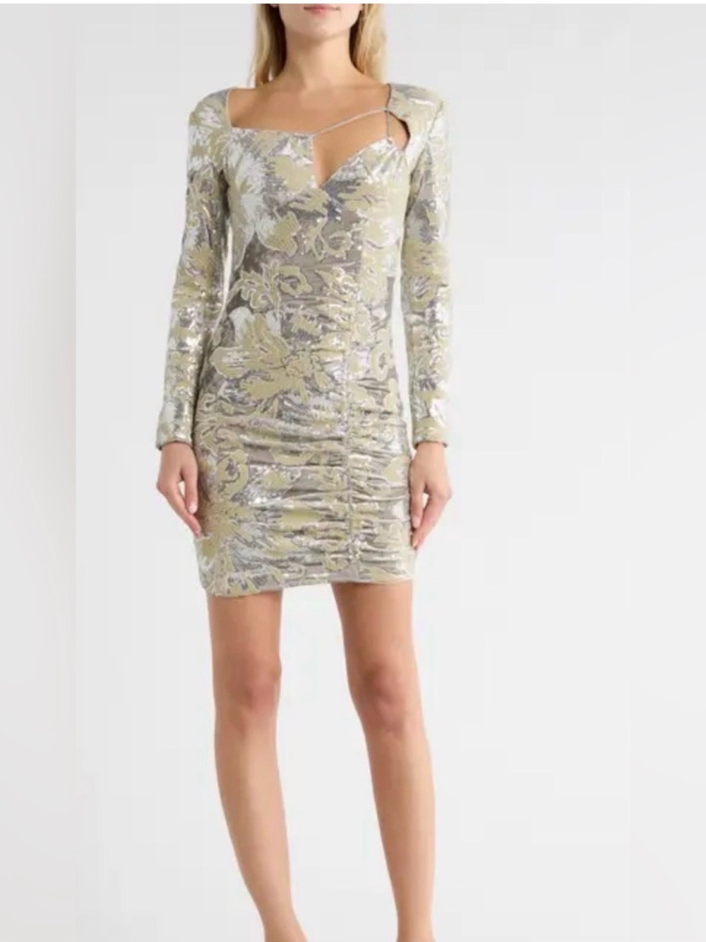 NWOT Maje Raneli Sequin-Embroidered Velvet Mini Dress